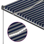 vidaXL Auvent automatique capteur de vent/LED 300x250 cm Bleu et blanc