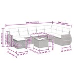 vidaXL Salon de jardin 9 Pièces avec coussins gris clair résine tressée
