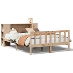 vidaXL Lit bibliothèque sans matelas 160x200 cm bois massif de pin