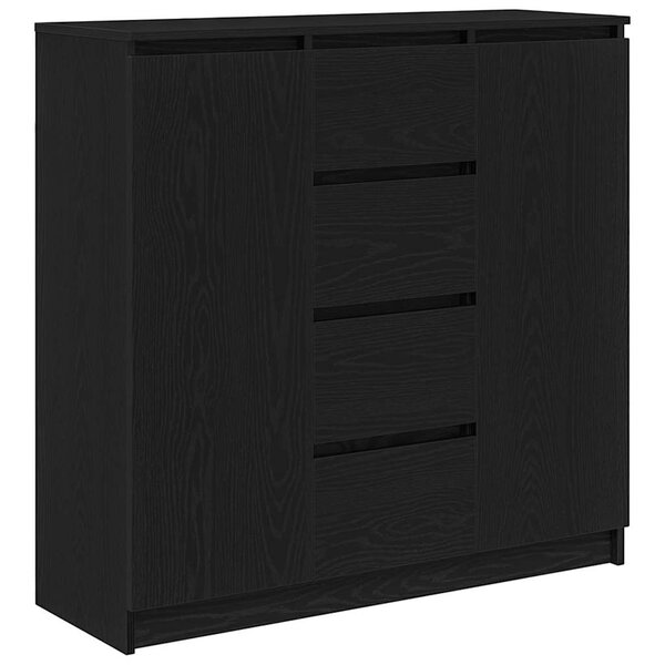 vidaXL Buffet avec tiroirs chêne noir 100 5x35x98 5 cm bois ingénierie
