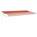 vidaXL Auvent rétractable automatique 600x300 cm Orange et marron
