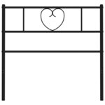 vidaXL Tête de lit métal noir 75 cm