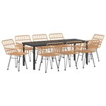 vidaXL Ensemble de salle à manger pour jardin 9 Pièces Marron
