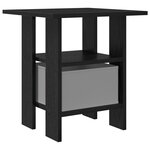 vidaXL Table de chevet avec tiroir 2 Pièces Chêne noir 41 x 40 x 45 cm
