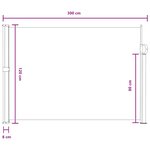 vidaXL Store latéral rétractable 117 x 300 cm Polyester Rectangulaire