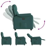 vidaXL Fauteuil inclinable Vert foncé Tissu