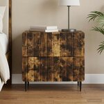 vidaXL Cabinet de chevet Chêne fumé 62 x 34 5 x 49 5 cm