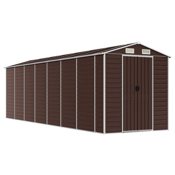 vidaXL Abri de jardin marron 191 x 640 x 198 cm en acier galvanisé