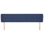 vidaXL Tête de lit avec oreilles Bleu 183x23x78/88 cm Tissu