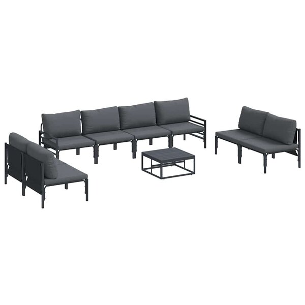 vidaXL Ensemble de canapé de jardin Anthracite Acier