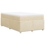 vidaXL Sommier à lattes de lit avec matelas crème 120x190 cm tissu