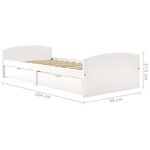 vidaXL Cadre de lit avec 2 tiroirs sans matelas blanc 90x200 cm