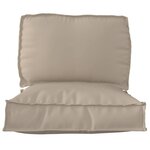 vidaXL Set de coussins de palette 2 Pièces Taupe Tissu Oxford