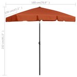 vidaXL Parasol de plage terre cuite 180x120 cm