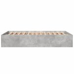 vidaXL Cadre de lit sans matelas gris béton 135x190 cm