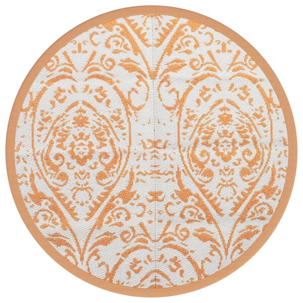 vidaXL Tapis d'extérieur ARAKIL orange et blanc Ø160 cm PP