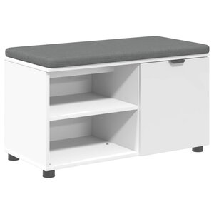 vidaXL Banc d'entrée avec coussin Uni Blanc 80 x 38 x 46 cm