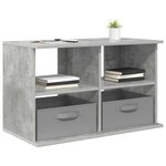 vidaXL Support de télévision avec tiroir Gris béton 79 x 40 x 48 cm