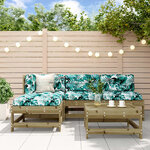 vidaXL Salon de jardin 5 Pièces avec coussins bois de pin imprégné