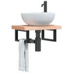 vidaXL Supports d'étagères pour lavabo 2 Pièces noir rectangulaire acier