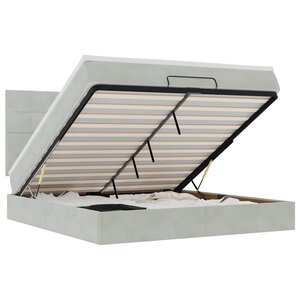 VidaXL Cadre de lit ottoman et matelas gris clair 180x200cm velours
