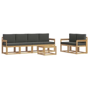 vidaXL Ensemble de canapés d'extérieur 7 pc Blanc et anthracite
