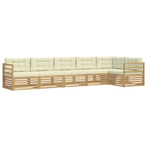 vidaXL Ensemble de canapés d'extérieur 6 pc Blanc et crème Polyester