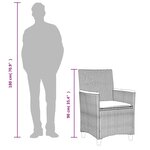 vidaXL Chaises de jardin coussins lot de 2 gris résine tressée et bois