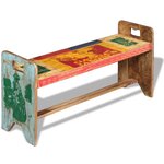 Banc banquette bois massif recyclé 100 x 30 x 50 cm 02_0010854