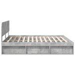 vidaXL Cadre de lit avec tête de lit Béton 180 x 200 cm Pin massif