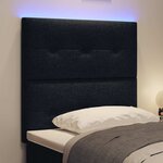 vidaXL Tête de Lit LED avec des lumières à LED Noir 100 cm tissu