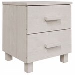 vidaXL Tables de chevet HAMAR 2 Pièces Blanc 40x35x44 5 cm Bois massif