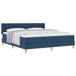 vidaXL Lit à ressorts avec matelas Bleu 200 x 180 cm tissu