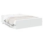 vidaXL Cadre de lit avec tiroirs blanc 150x200 cm bois d'ingénierie
