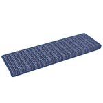 vidaXL Tapis d'escalier auto-adhésifs Rayé 15 Pièces Bleu 65 x 21 x 4 cm