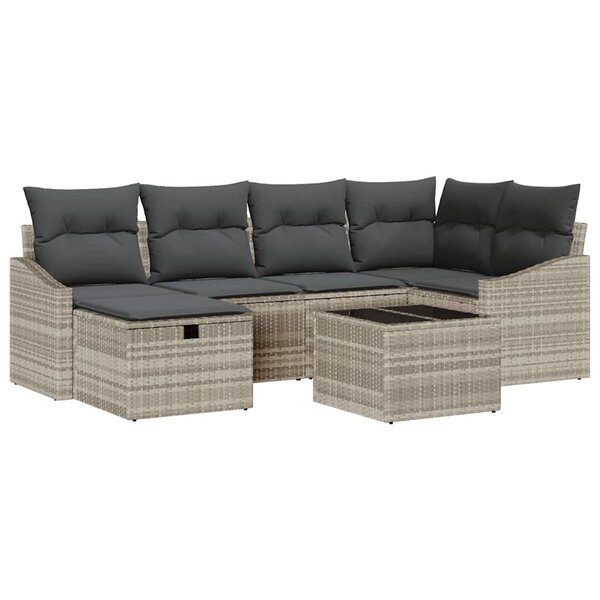 vidaXL Ensemble de Canapés avec coussin 6 Pièces polyrotin
