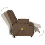 vidaXL Fauteuil de massage marron tissu microfibre