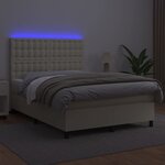 vidaXL Sommier à lattes de lit avec matelas et LED Crème 140x190 cm