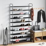 vidaXL Range-chaussures avec 10 étagères Métal et Tissu non tissé Noir