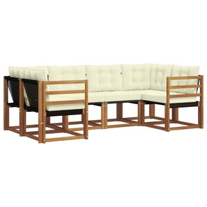 vidaXL Ensemble de canapés d'extérieur 6 pc Naturel et Crème
