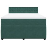 vidaXL Sommier à lattes de lit et matelas Vert foncé 140x190cm Velours