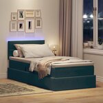 vidaXL Lit de rangement LED avec matelas Vert foncé 90 x 200 cm