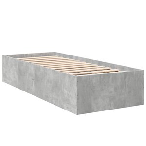 vidaXL Cadre de lit gris béton 100x200 cm bois d'ingénierie