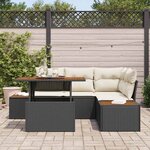 vidaXL Ensemble de salle à manger pour jardin 5 Pièces Noir Crème
