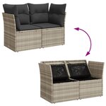vidaXL Canapé de jardin 2 places et coussins gris clair résine tressée