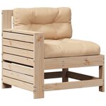 vidaXL Salon de jardin 7 Pièces avec coussins Bois de pin massif