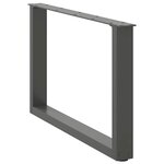 vidaXL Pieds de table basse en U 2 pièces Anthracite 60 x (42-43) cm Acier