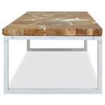 vidaXL Table basse Teck Résine 110x60x40 cm
