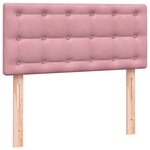 vidaXL Sommier à lattes de lit avec matelas rose 100x220 cm velours