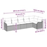 vidaXL Ensemble de canapé de jardin 6 Pièces Beige Poly rotin